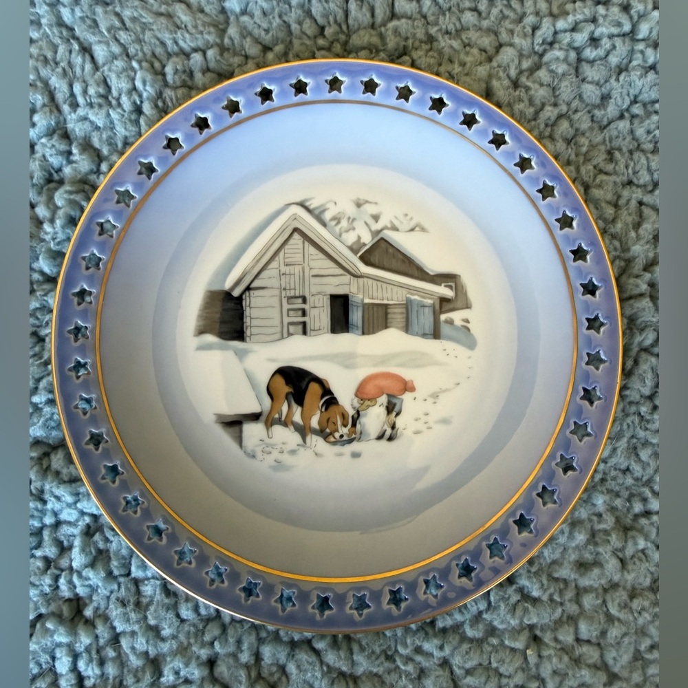 Vintage Dog and Troll Bing Grondahl Copenhagen Porcelain Denmark Plate
